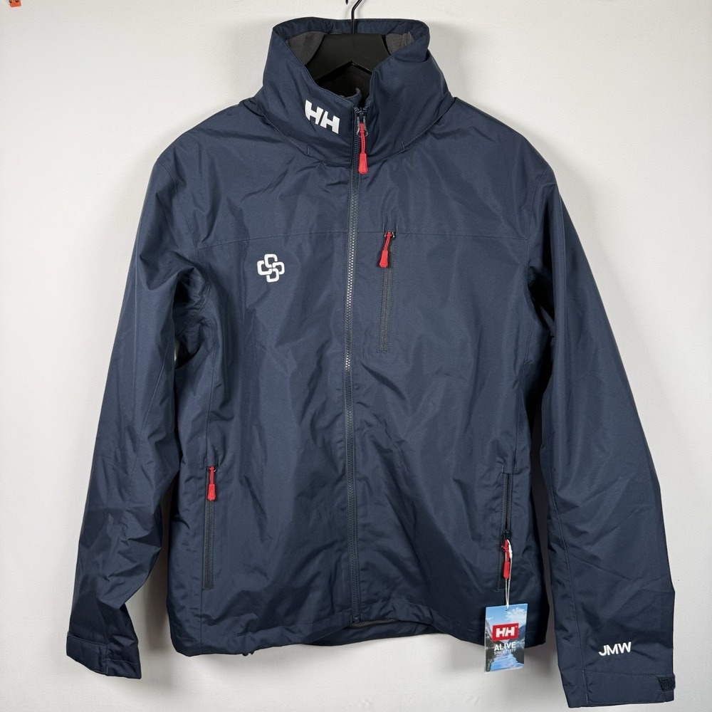 Helly Hansen Crew Hooded 2.0 Men's Jacket Navy Blue Medium NEW WITH TAG *Logo*